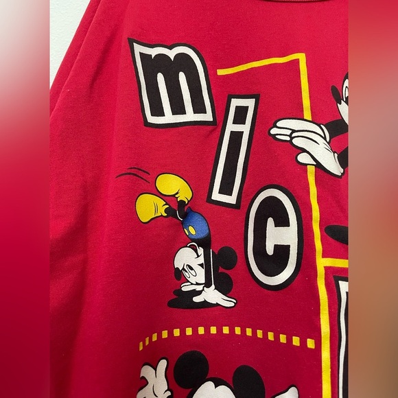 Mickey Mouse Vintage Paper Tag Rare Disney USA 2X Plus Red Womens Shirt Resort - Picture 2 of 15